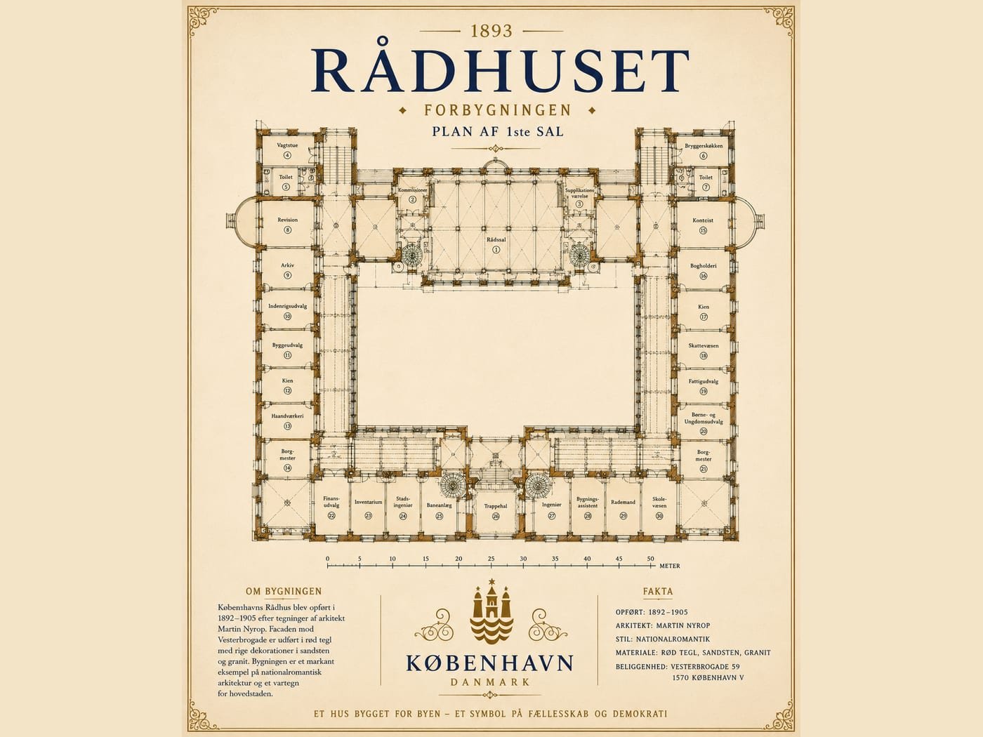 Plantegning i reviewversionen af arkitekturstudiet.